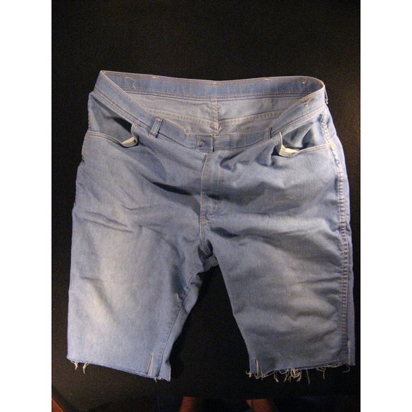 Wrangler Vintage CUTOFF JEAN SHORTS Cut Off W 40 MEASURED Blue Denim - Picture 1 of 8